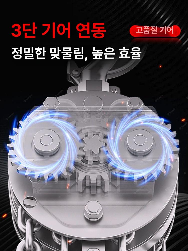 스테인레스 체인 블록 녹방지 업소용 운반 삼각 수세식 와이어 도르래 도드래 도르레 철제 1t 12m 반 스테인리스 - 상세 이미지 4