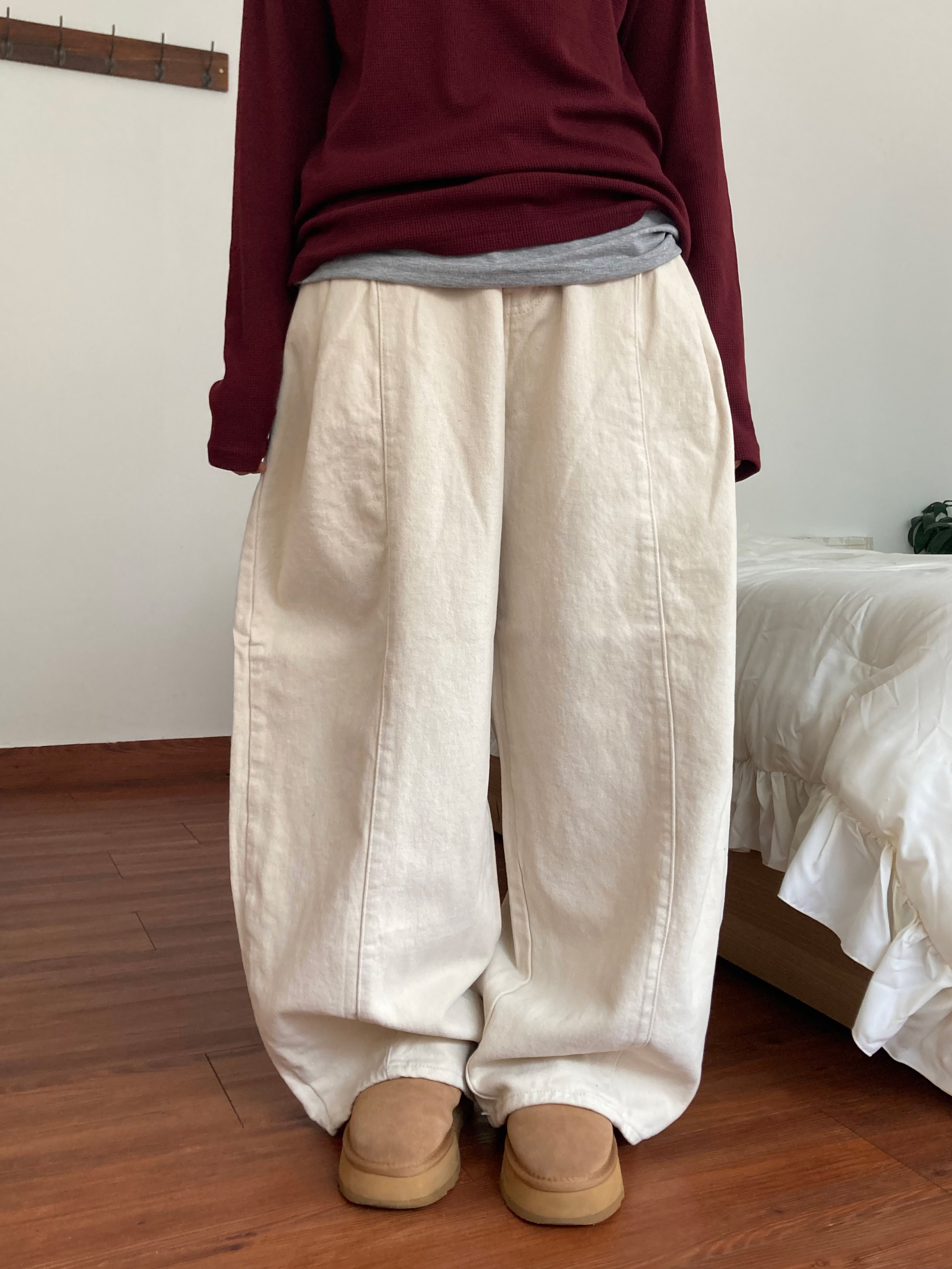 프렌 커브드 핀턱 팬츠 [4Color] - 상품 이미지