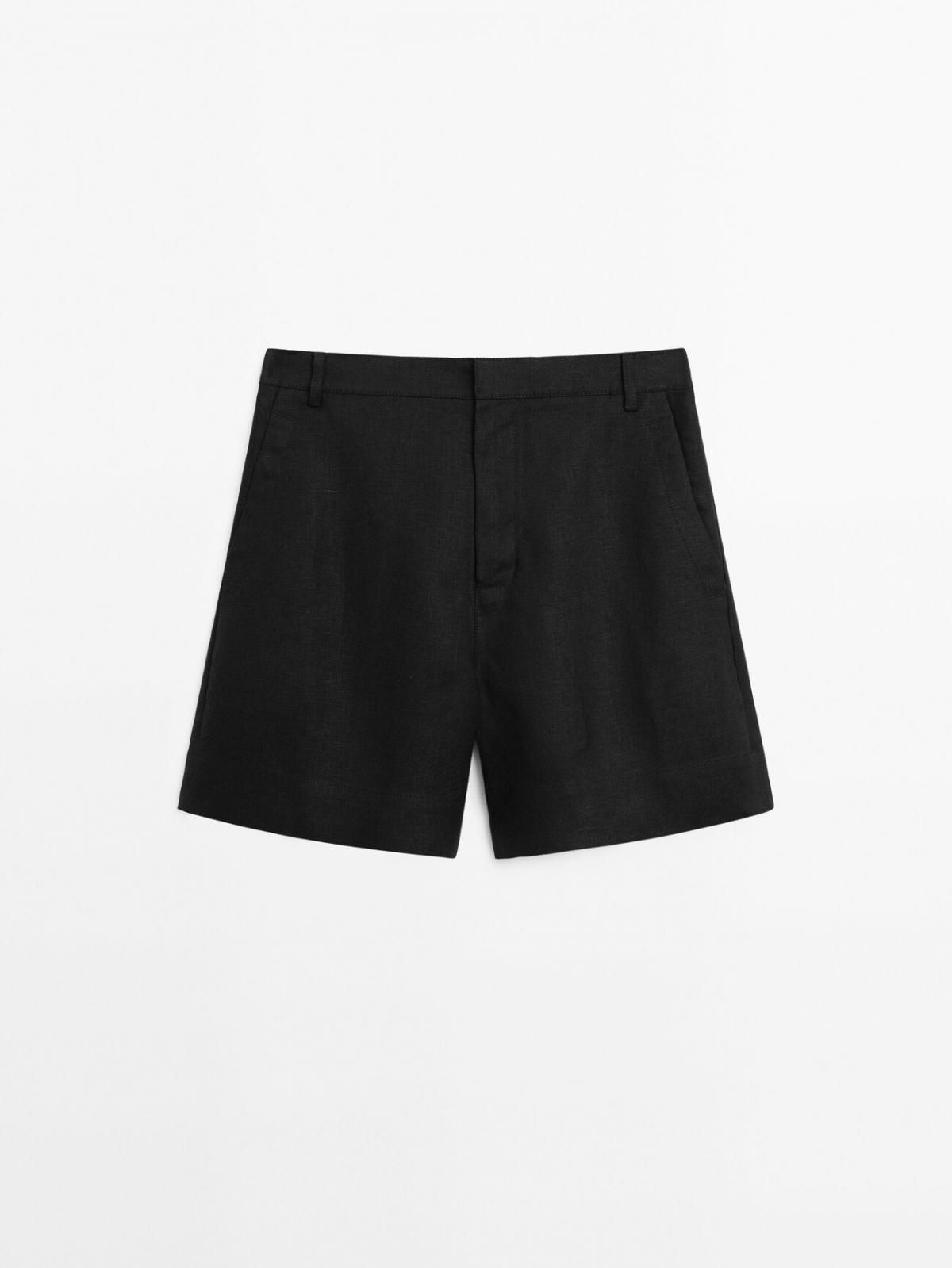 마시모두띠 100 린넨 버뮤다 쇼츠 5036/836 BLACK - 상품 이미지