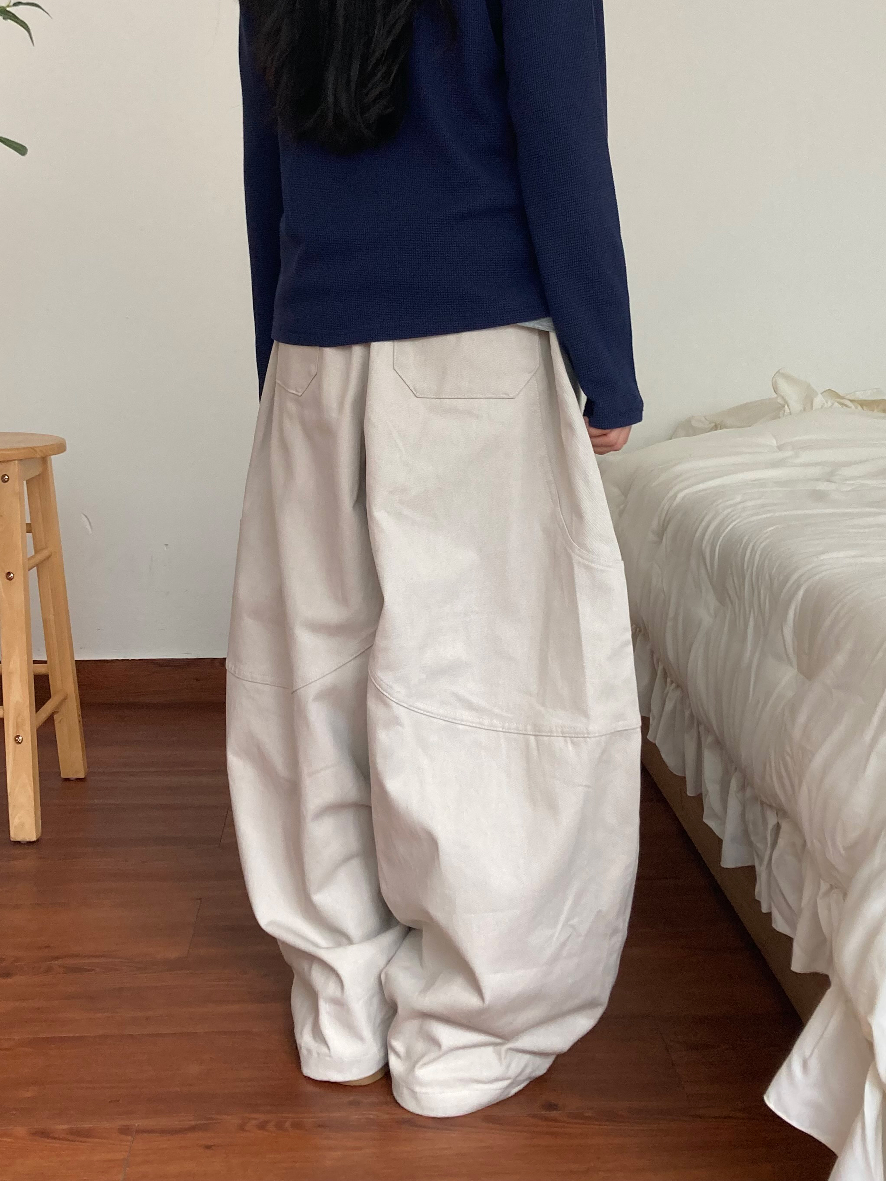 니벳 벌룬 코튼 팬츠 [2Color] - 상세 이미지 3