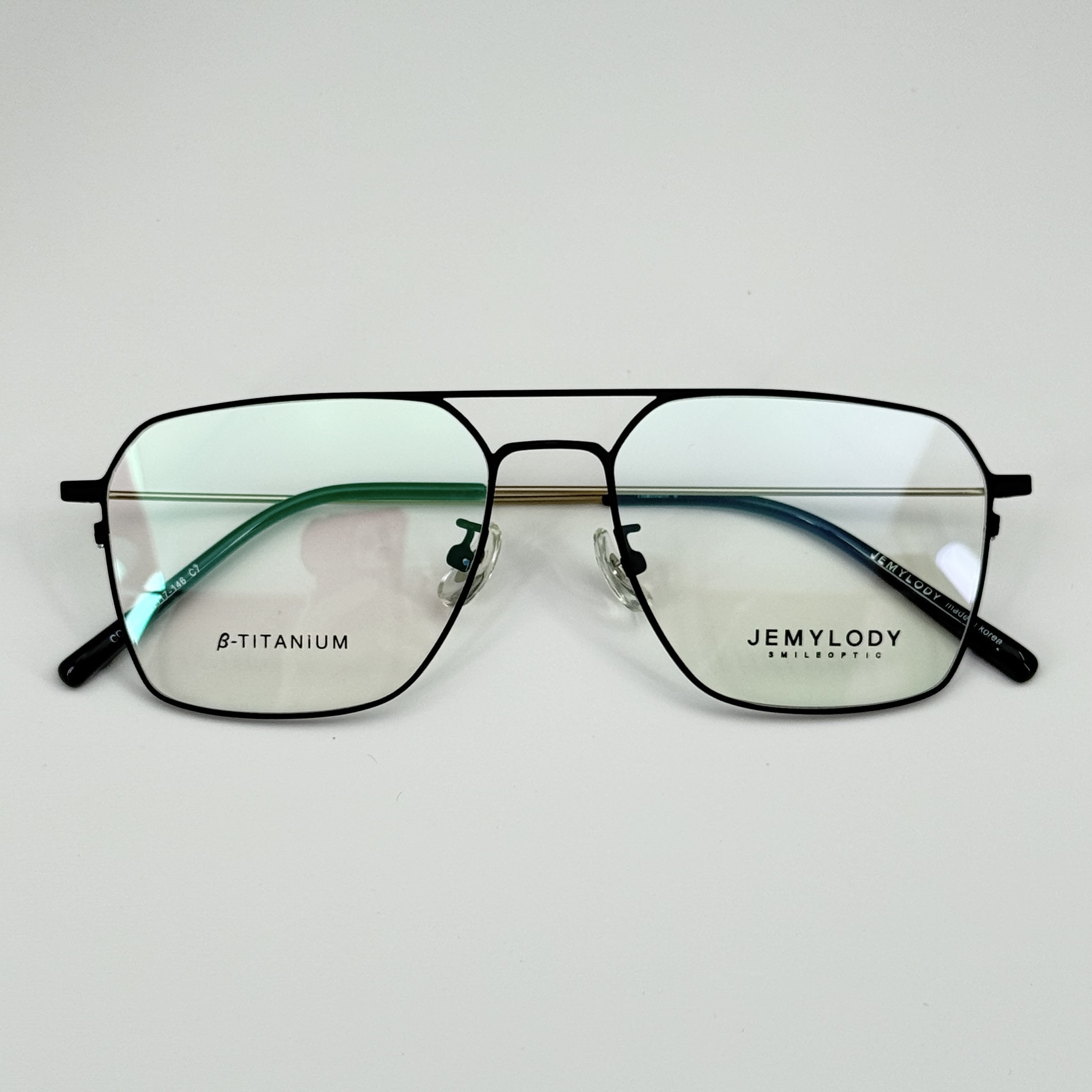 제미로디 코로스 가벼운 티타늄 보잉 실버 사각 얇은 긱시크 명품 남자 투브릿지안경테 - 상품 이미지