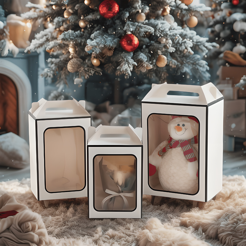 투명창 선물 상자 고급 포장 종이 구디백 답례품 크라프트 무지 손잡이 박스 소형