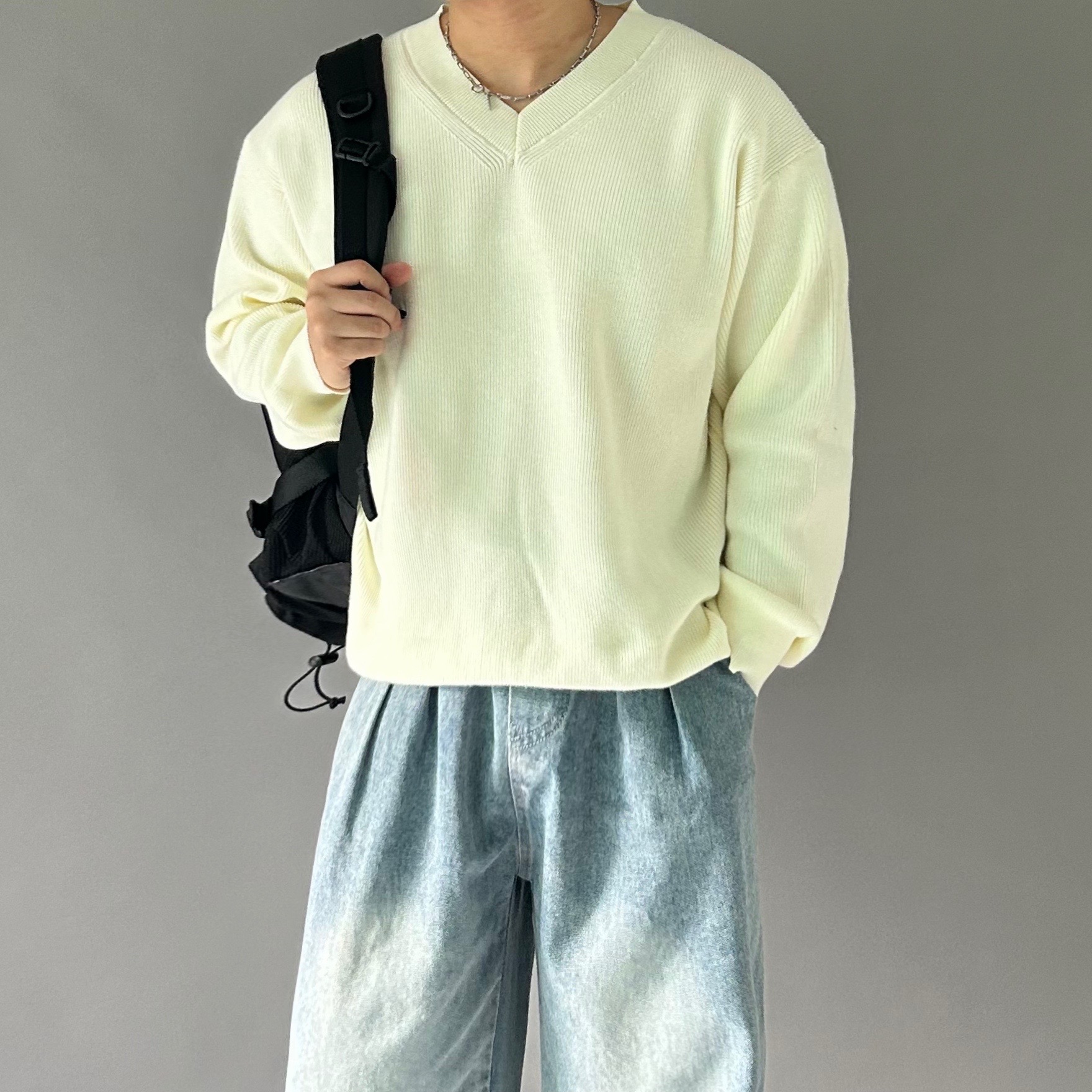 남자브이넥니트 남자하찌니트 이미지 8