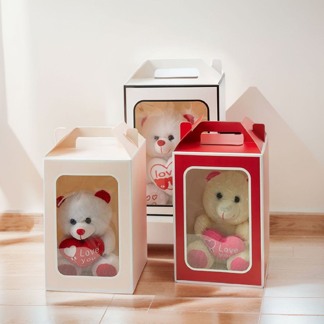 투명창 선물 상자 고급 포장 종이 구디백 답례품 크라프트 무지 손잡이 박스 소형