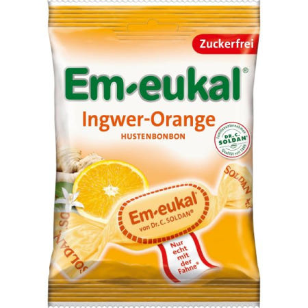 [해외]Em-eukal 엠유칼 생강 오렌지 기침약, 무설탕, 비타민 C 함유, 유당 무함유, 5x75g [B00BMJVC1E]