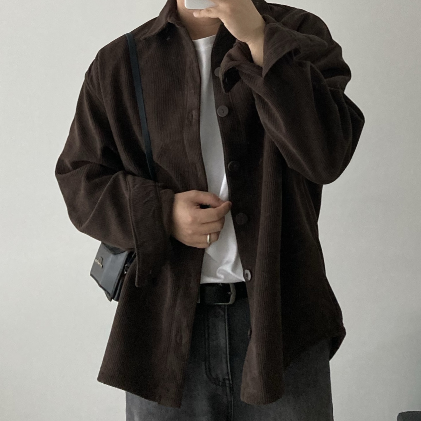 남자셔츠 기모양털 코듀로이 골덴 오버핏 남성남방 제품 이미지