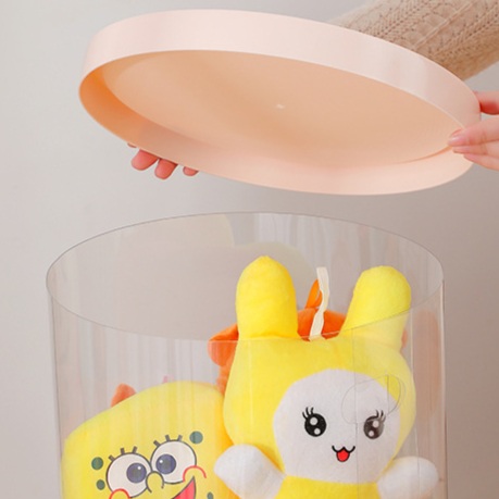 투명 인형정리함 장난감 정리 수납함 보관함 원통 플라스틱 다용도 야간등 32x150cm - 상세 이미지 3