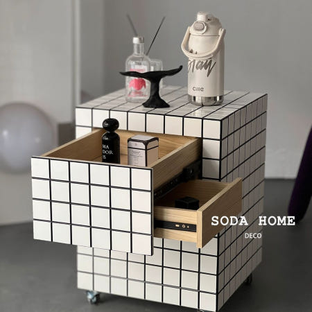 타일 협탁 서랍장 수납장 옆 침대 쇼파 테이블 사이드