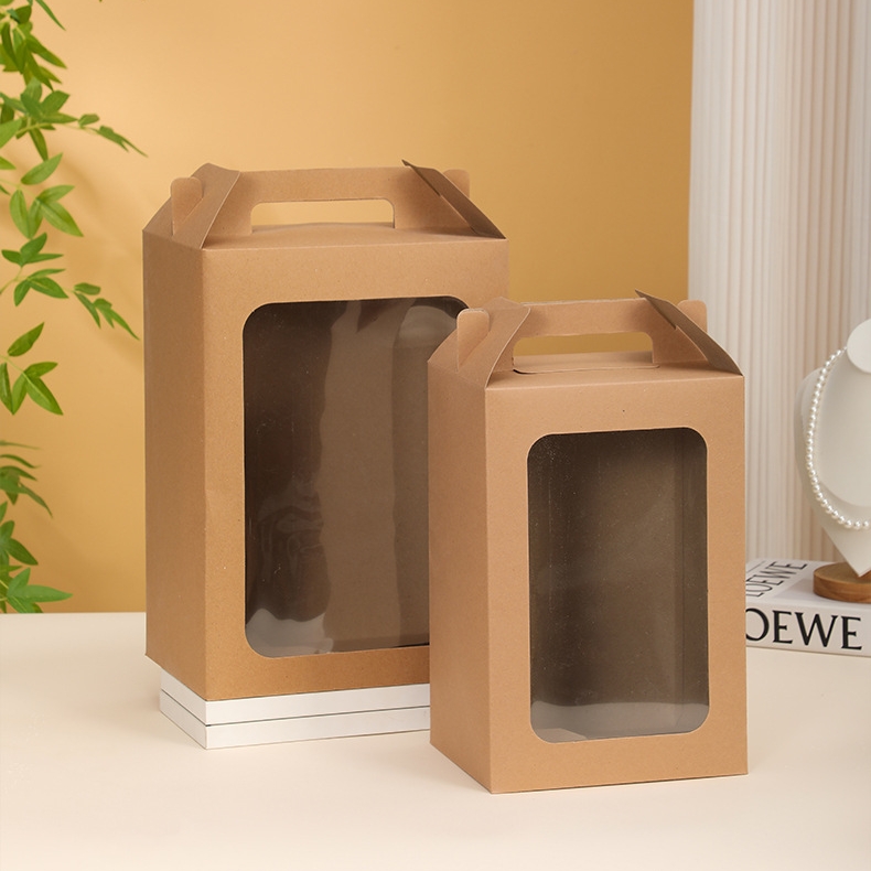 투명창 선물 상자 고급 포장 종이 구디백 답례품 크라프트 무지 손잡이 박스 소형