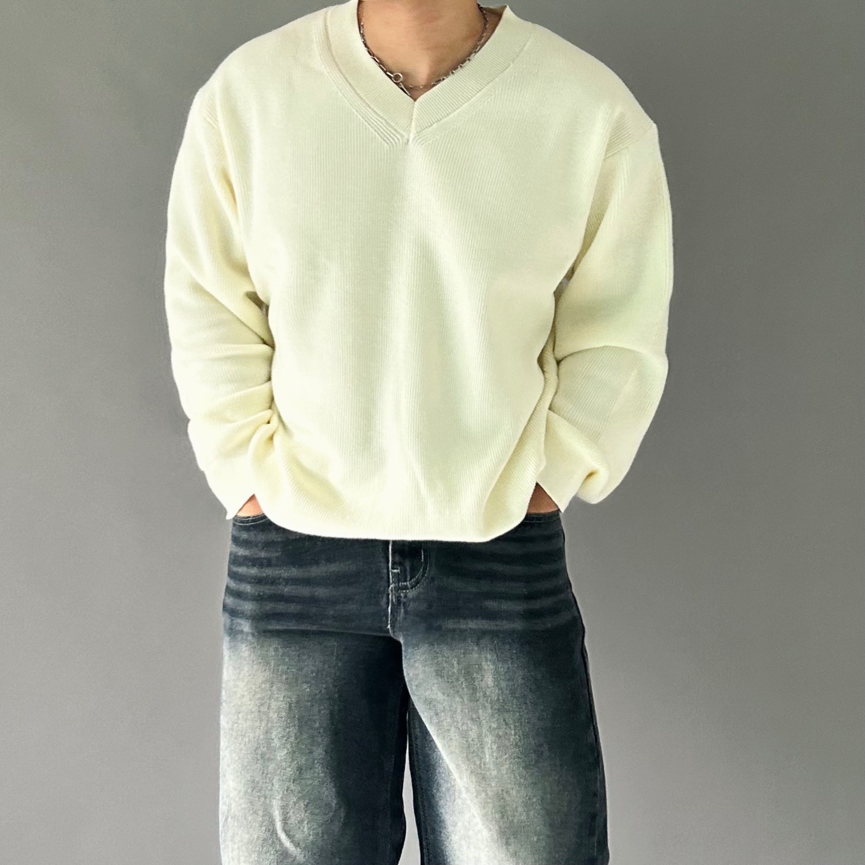 남자브이넥니트 남자하찌니트 이미지 7