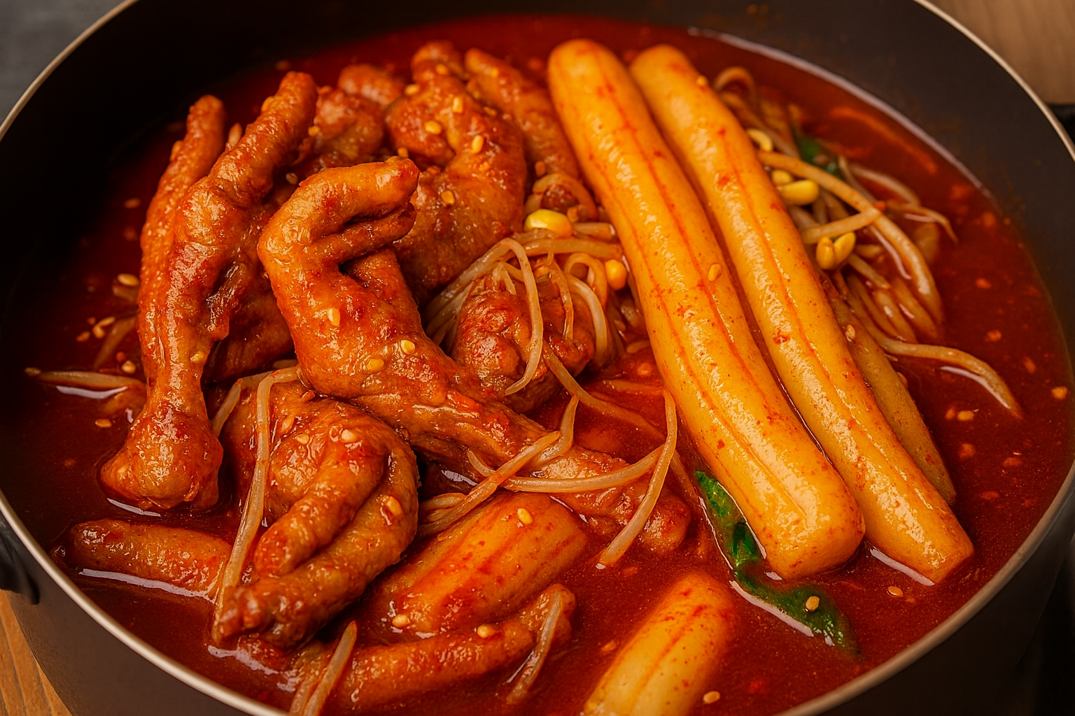빽미 매운 국물닭발 직화 숯불 불닭발 뼈있는 통뼈 600g 캠핑음식 밀키트 술안주 - 상세 이미지 3