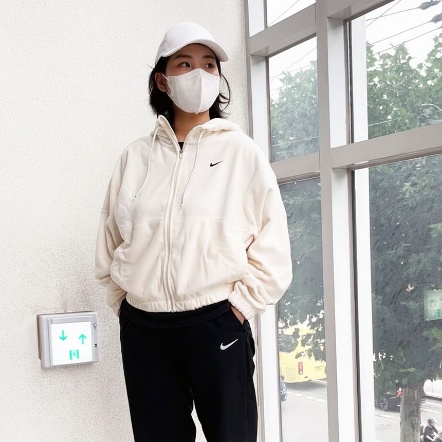 나이키 원 써마핏 여자 플리스크롭 트레이닝 후드 집업 자켓 추리닝 상의 FB5639-110 - 상세 이미지 5