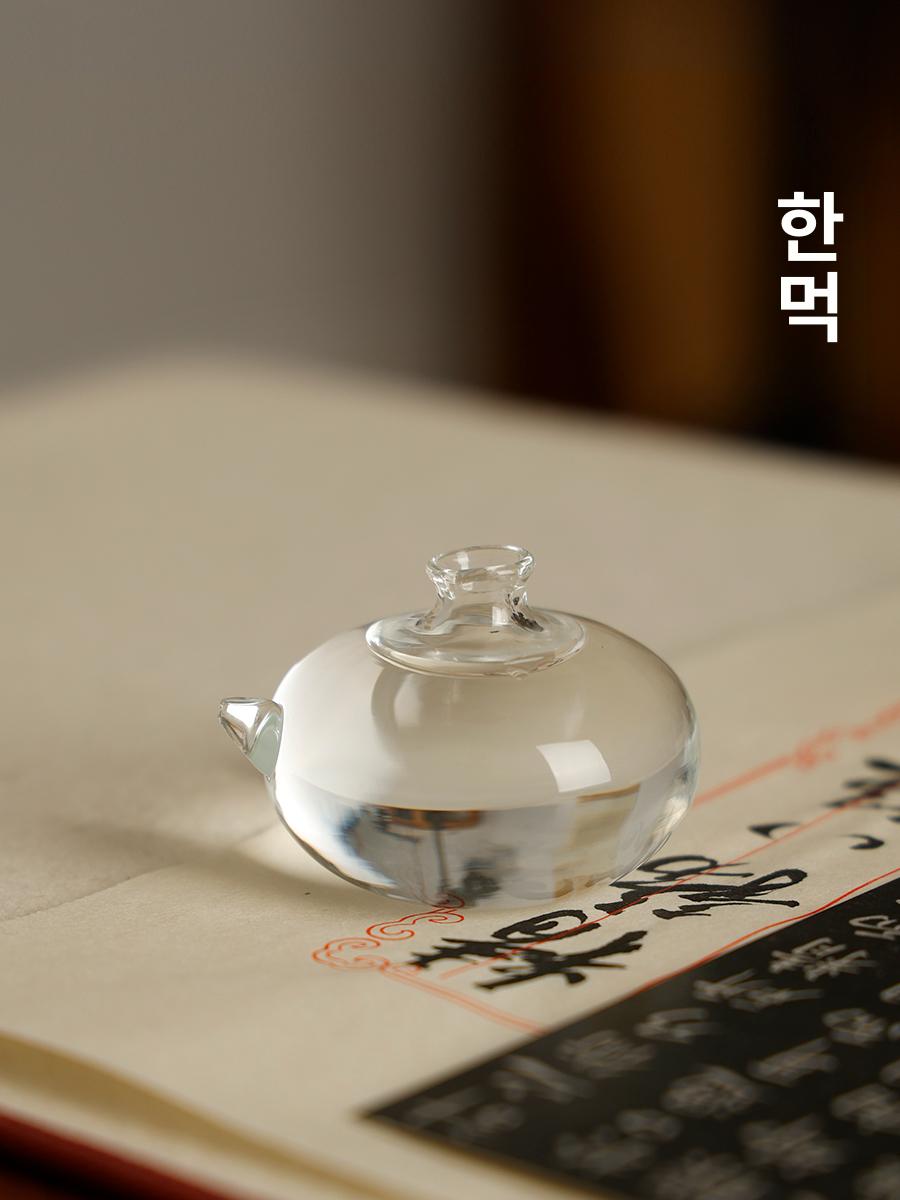 크리스탈 연적 투명 벼루 먹 유리 서예도구 물통 화방 단일 항목 - 상세 이미지 2