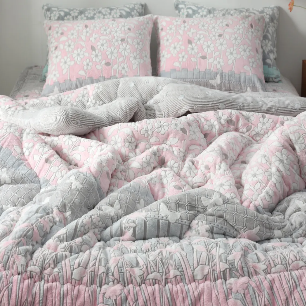 밍크 극세사 5미리 알러지케어 먼지없는 따뜻한 두꺼운 겨울 극세사 차렵 이불 SS