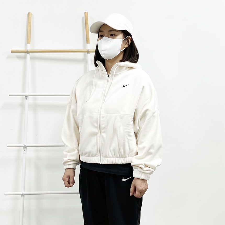 나이키 원 써마핏 여자 플리스크롭  트레이닝 후드 집업 자켓 추리닝 상의 FB5639-110 이미지 8