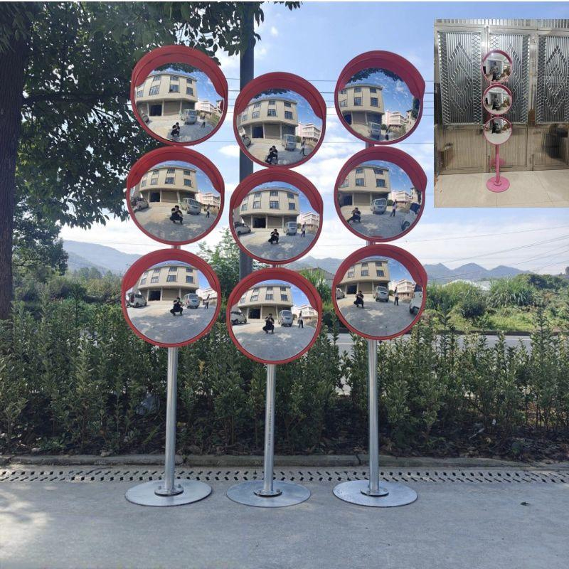 거울 볼록 스탠드 이동식 기둥 모퉁이 카페 야외 사각지대 지주 골목길 넓은 조절식 미러 인기 캐릭터 45cm x9+2m - 상품 이미지