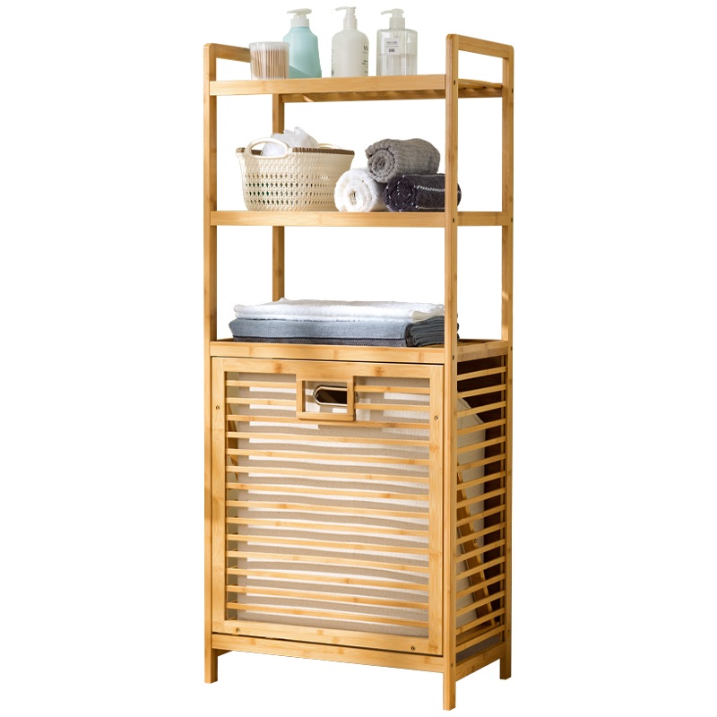 원목 고급 빨래선반 스윙 세탁물 세탁바구니 다용도 3단선반 바구니 정리함 40cm 3단 - 상세 이미지 4