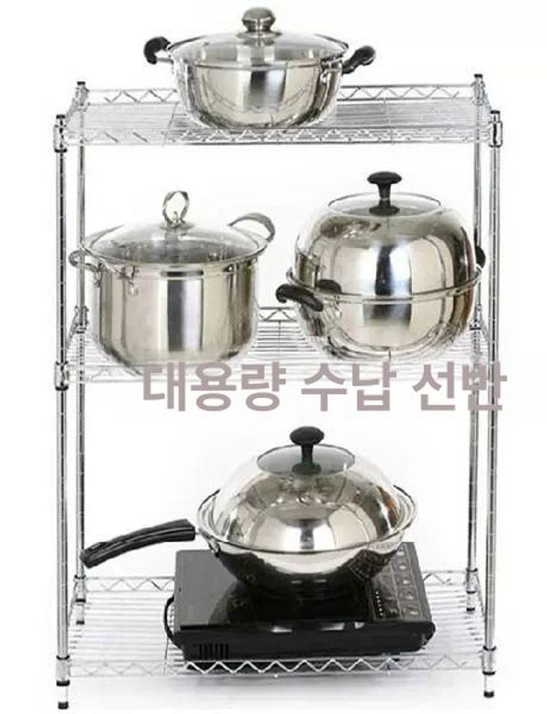 스텐 선반 앵글 가정용 다용도실 펜트리 소관 3단 업소용 - 상세 이미지 4