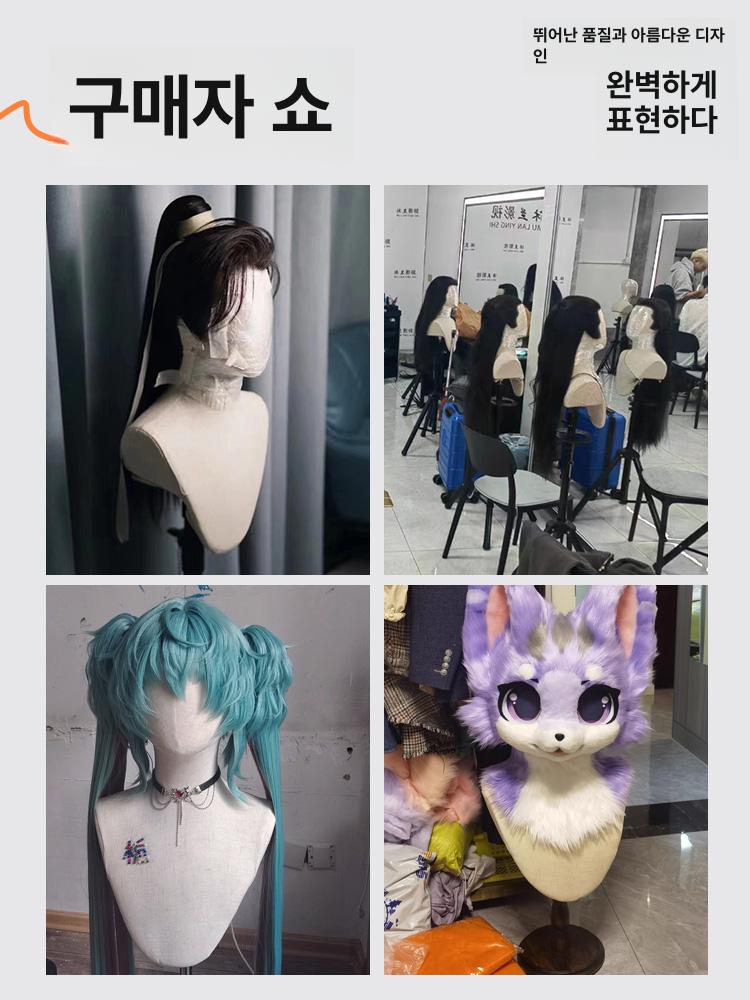 두상 마네킹 머리 스몰 화이트 빈티지 매장 - 상세 이미지 3