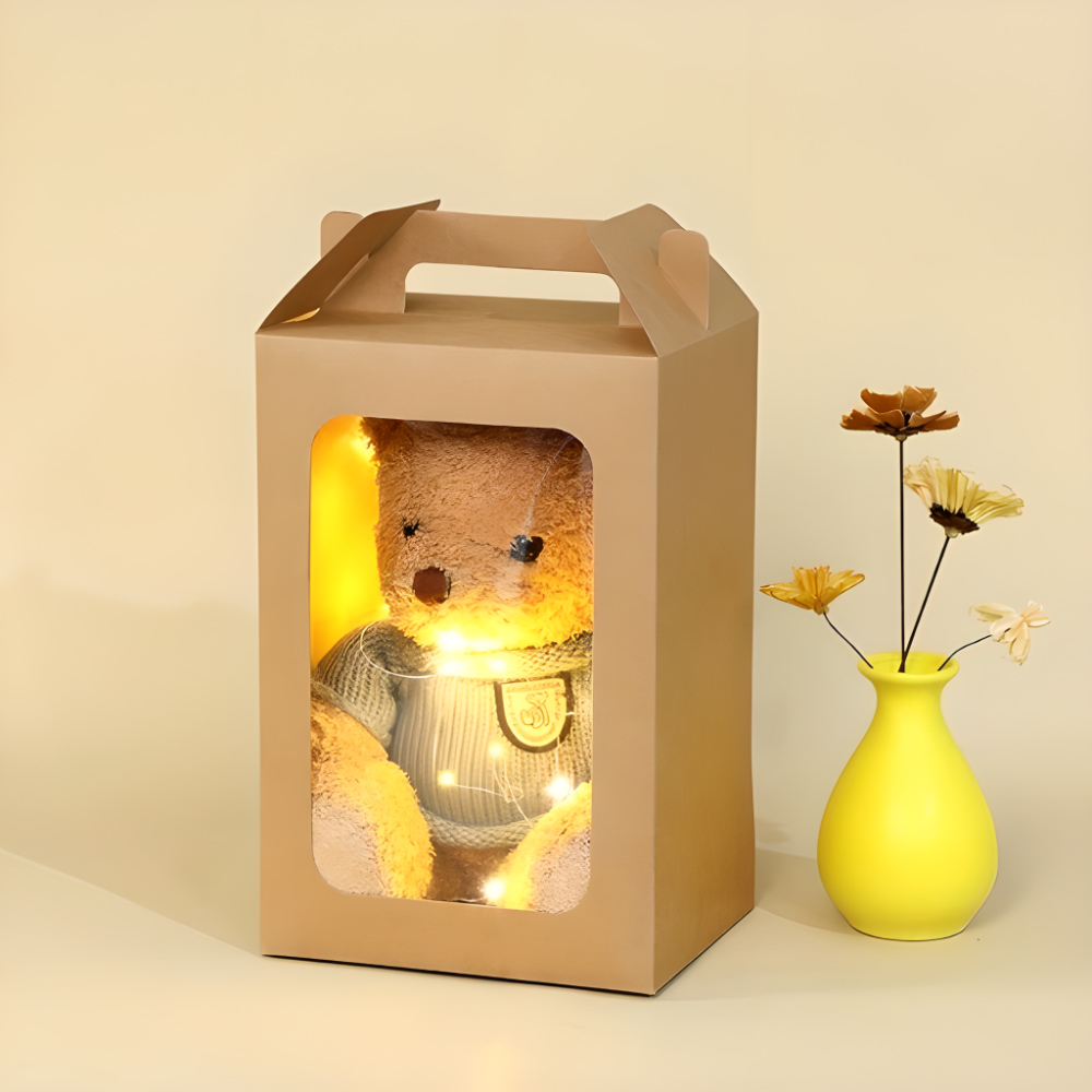 투명창 선물 상자 고급 포장 종이 구디백 답례품 크라프트 무지 손잡이 박스 소형