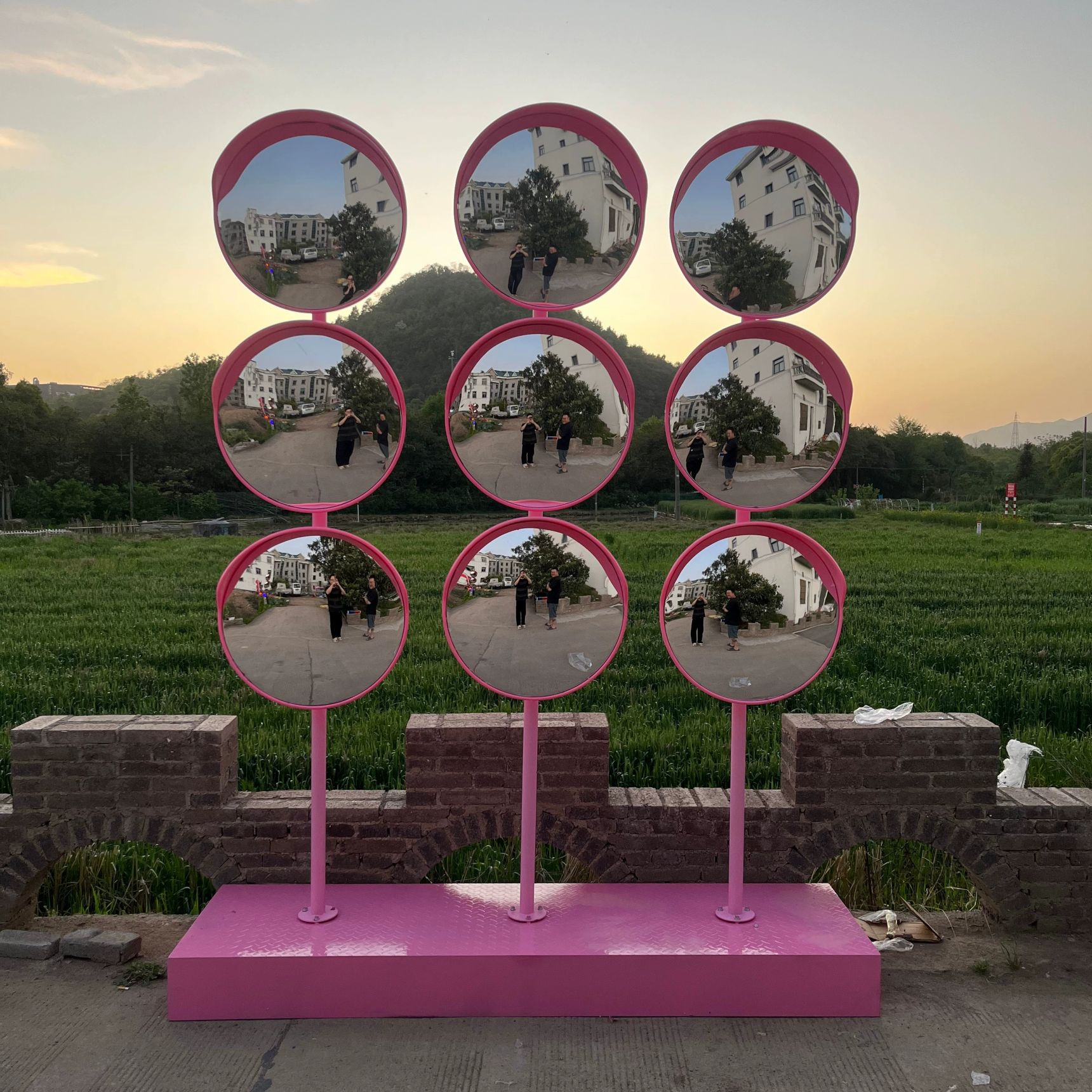 거울 볼록 스탠드 이동식 기둥 모퉁이 카페 야외 사각지대 지주 골목길 넓은 조절식 미러 인기 캐릭터 45cm x9+2m - 상세 이미지 3