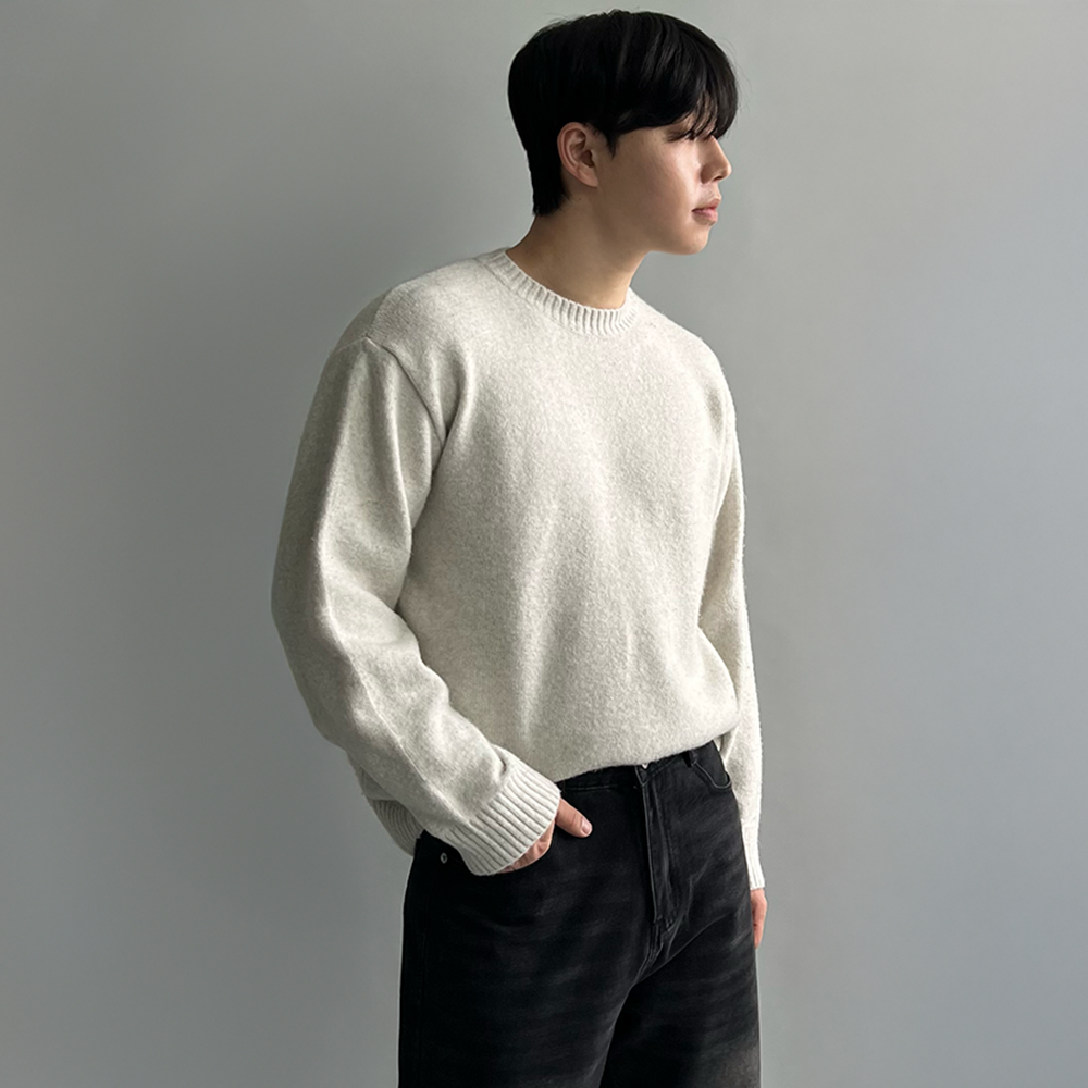 워셔블니트 남자오버핏니트 남성울니트 - 상품 이미지