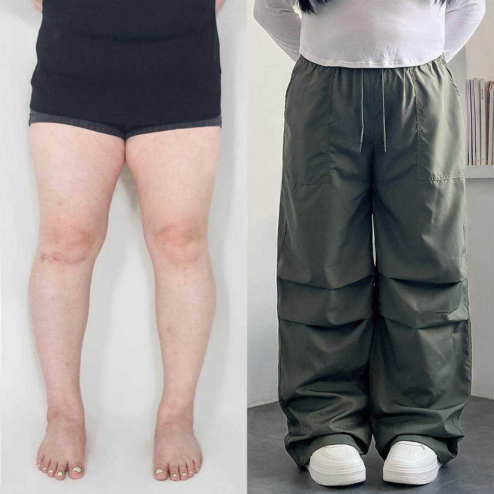 1+1 바스락바지 핀턱 와이드조거팬츠 - 상품 이미지