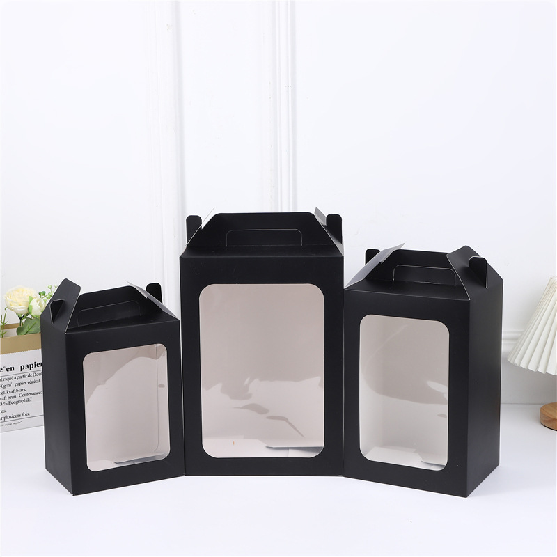 투명창 선물 상자 고급 포장 종이 구디백 답례품 크라프트 무지 손잡이 박스 소형