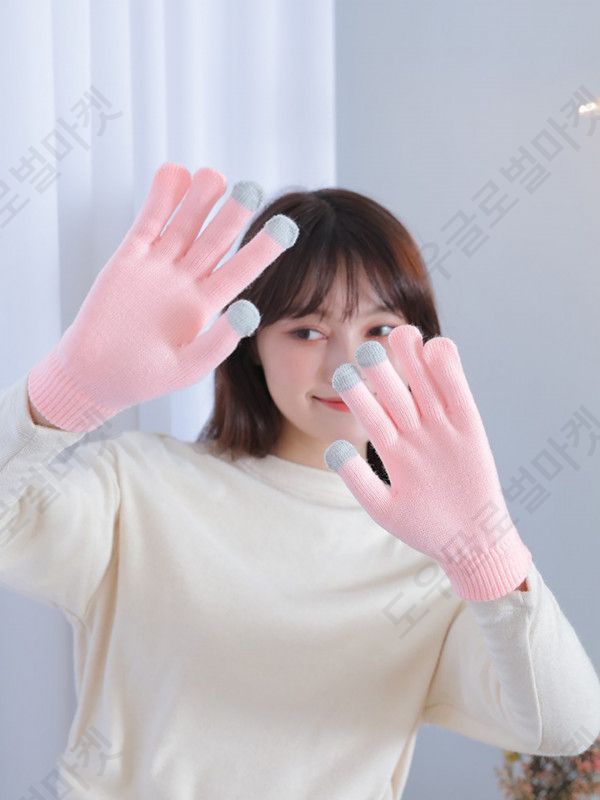 러닝장갑 런닝 스마트폰 터치 울 방한 니트 장갑 남여공용 겨울 보온 따뜻한 남녀공용 - 상세 이미지 3