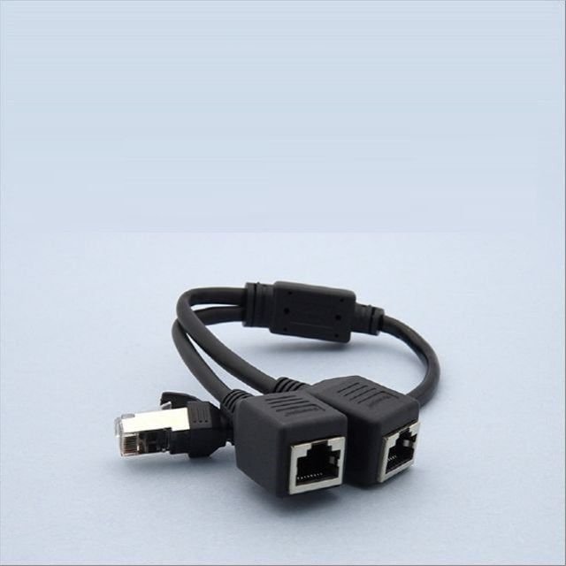 커플러 RJ45 FT형 8P8C 분배기 1대2 2분배 Black 30c - 상품 이미지