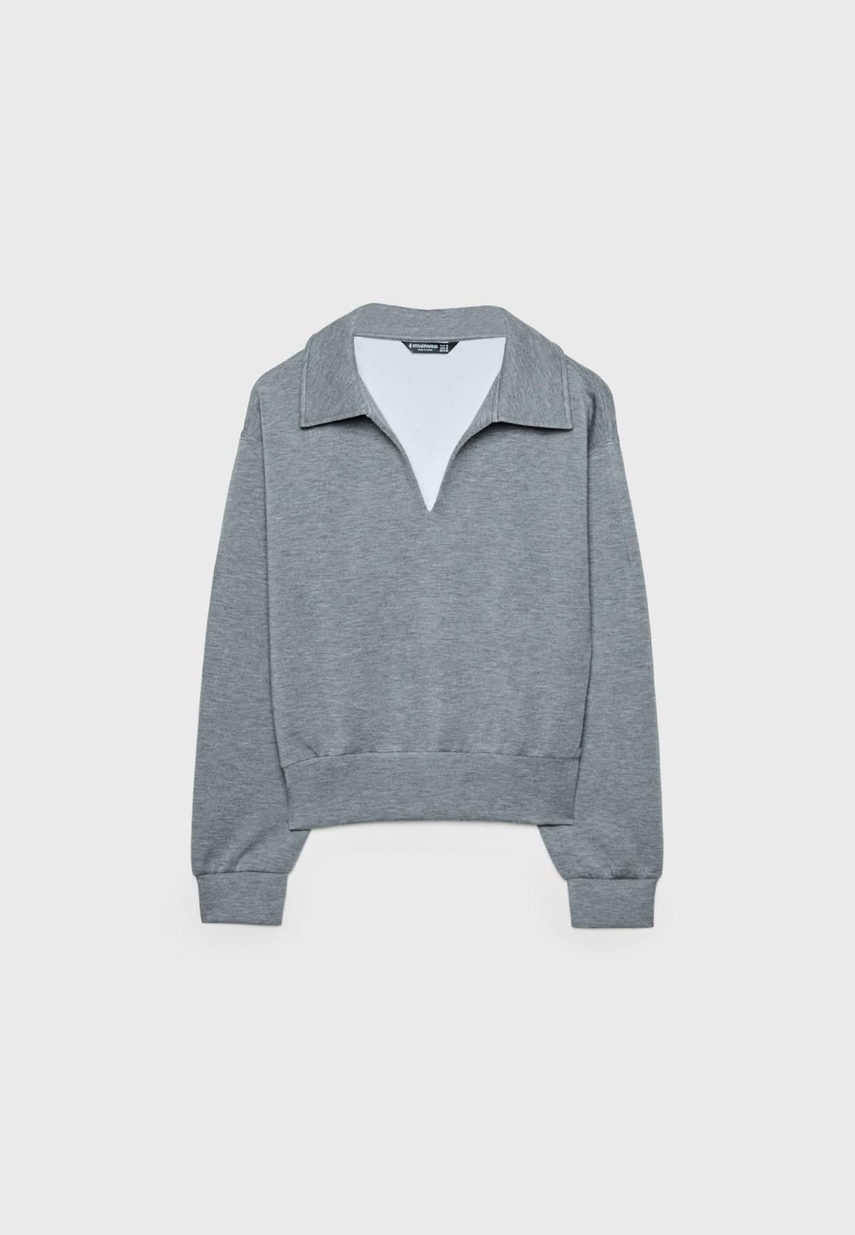 스트라디바리우스 소프트 모달 혼방 긴팔 폴로 맨투맨 6603/369 DARK GREY - 상품 이미지