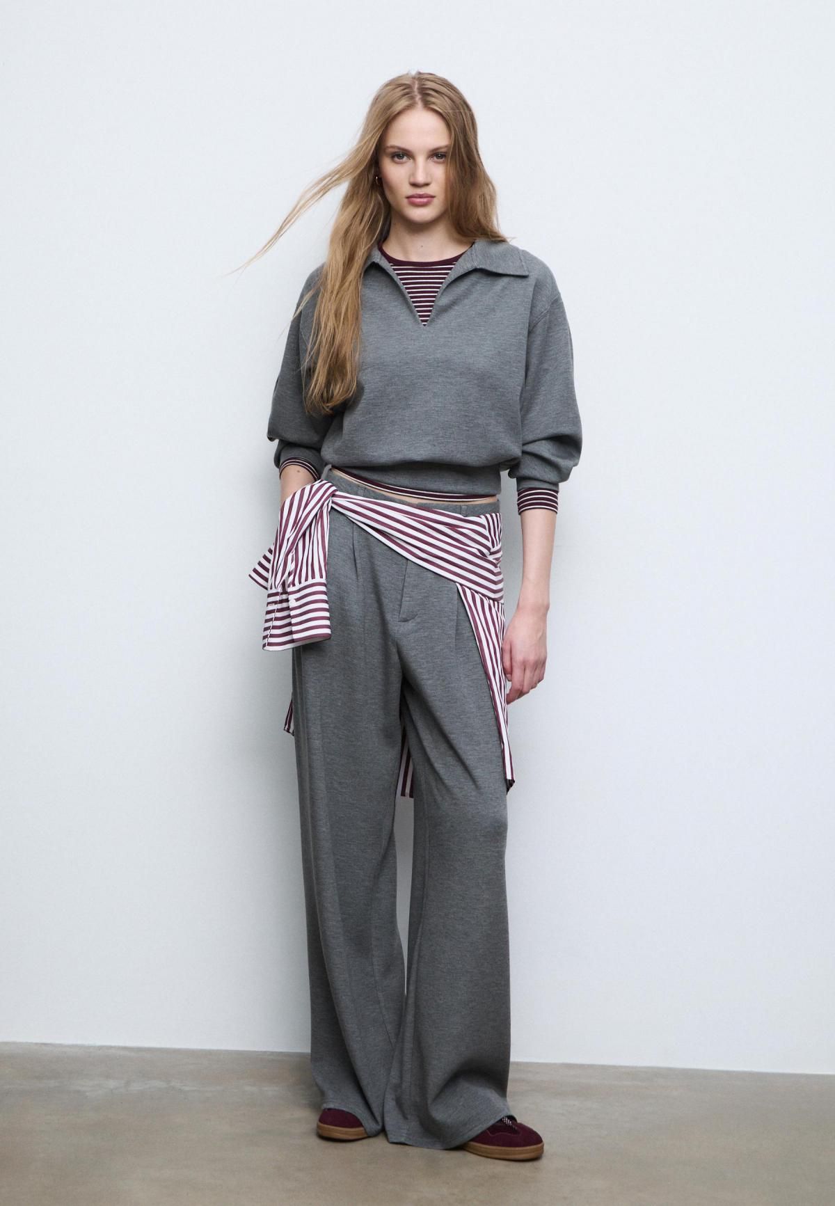 스트라디바리우스 소프트 모달 혼방 긴팔 폴로 맨투맨 6603/369 DARK GREY - 상세 이미지 4