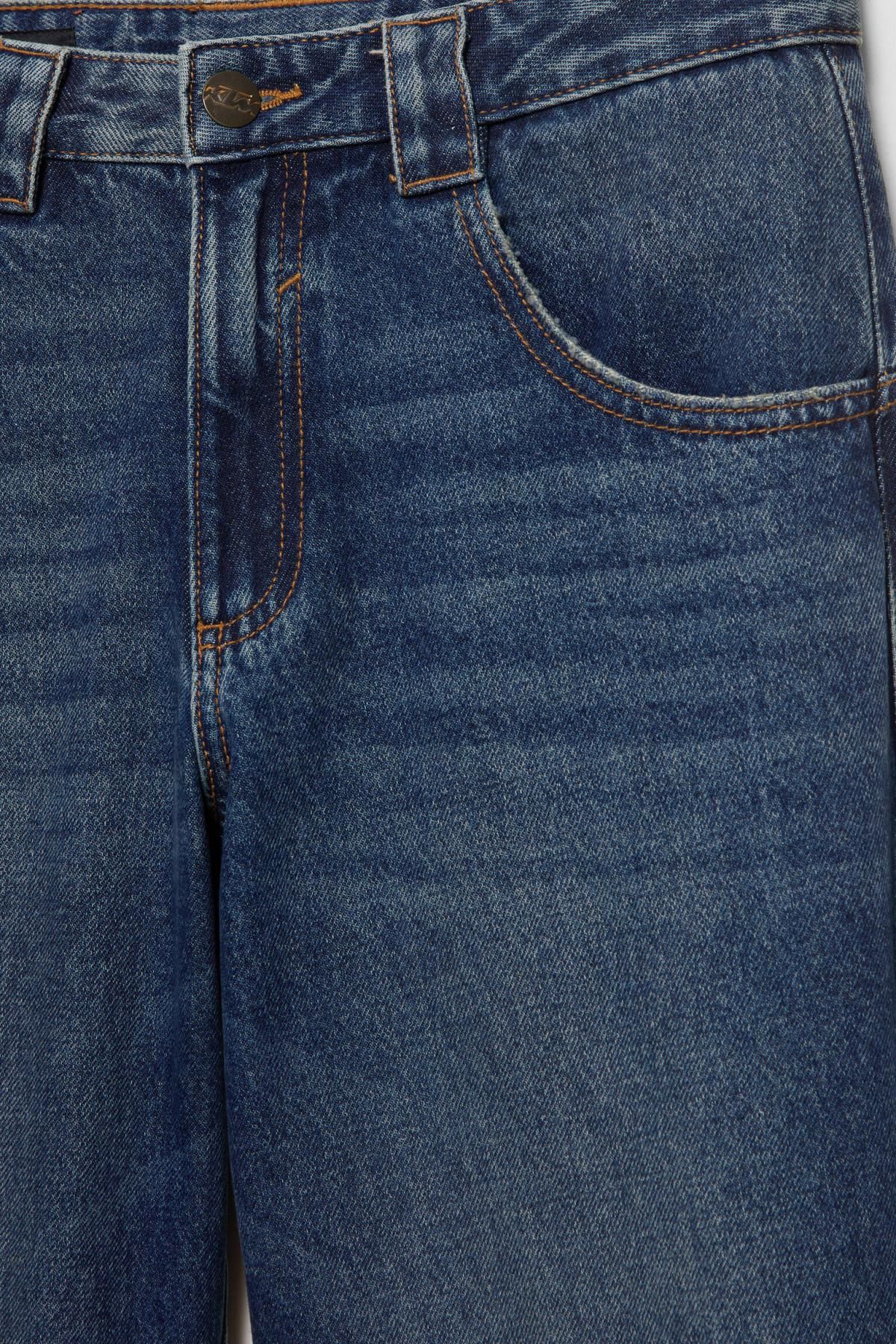 풀앤베어 유니크 KTM 배기핏 데님 와이드 진 7683/356 MEDIUM BLUE - 상세 이미지 3