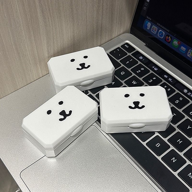 농담곰 곰돌이 렌즈통 렌즈케이스 소프트렌즈 하드렌즈 통 케이스 렌즈집게 콘택트렌즈 보관함 플라스틱 케이스 - 상품 이미지