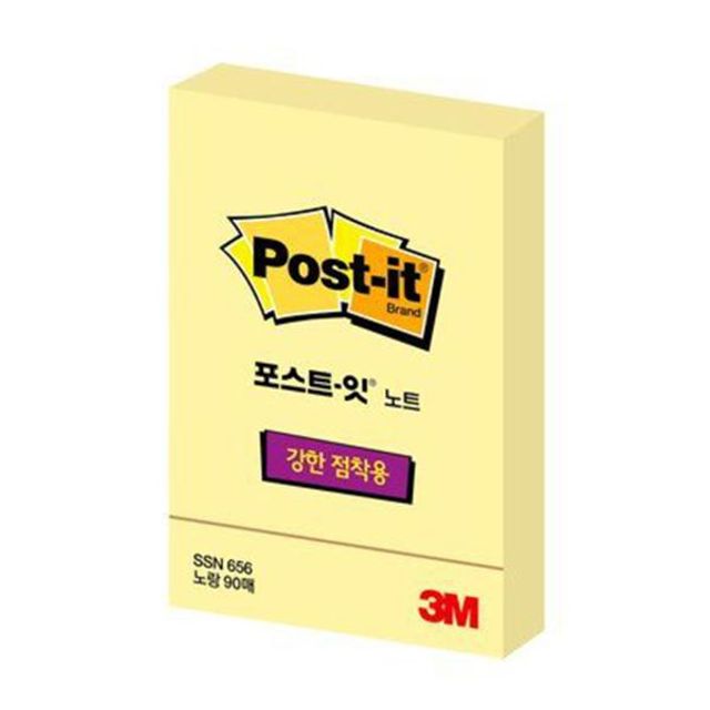 3M 포스트-잇 강한점착용 노트 656 노랑 51x76mm 90매 - 상품 이미지