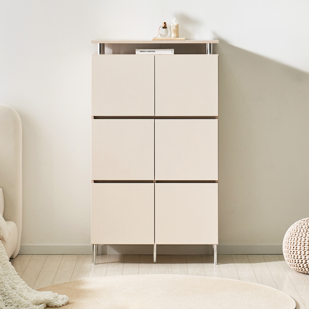 로아 수납장 모듈 다용도 거실 맘마존 (다리형/상판형) 800, 3단, 크림화이트