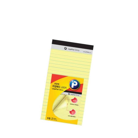 부착메모지 프린텍 리갈패드스티키 노랑40매 수첩 LP89Y 89x173mm