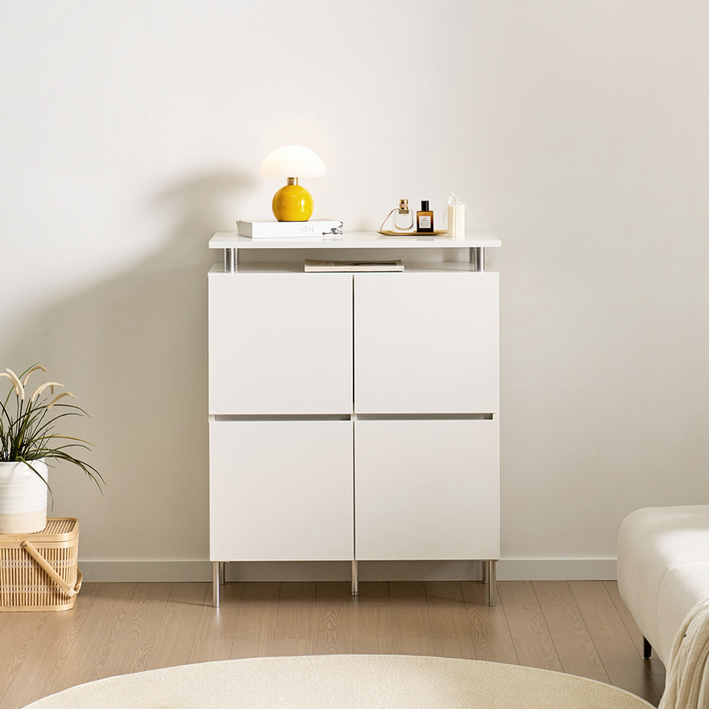 로아 수납장 모듈 다용도 거실 맘마존 (다리형/상판형) 800, 2단, 화이트