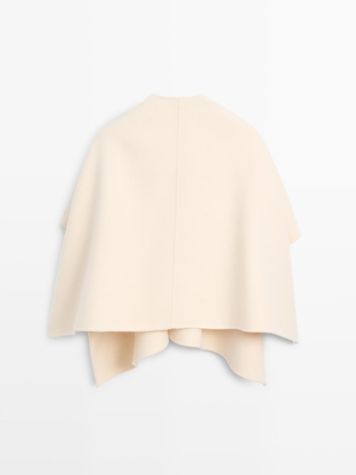 마시모두띠 프리미엄 울 블렌드 펠트 텍스쳐 케이프 6352/665 WHITE - 상세 이미지 3