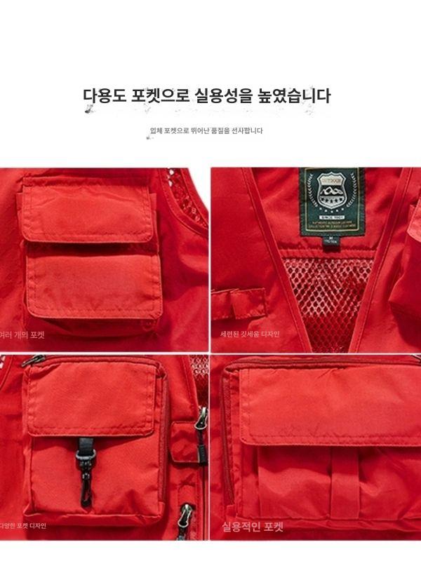 남녀공용 맞춤형 로고 반사 낚시 작업 조끼 아웃도어 촬영용 베스트 블랙 7986 S 40~50kg - 상세 이미지 4