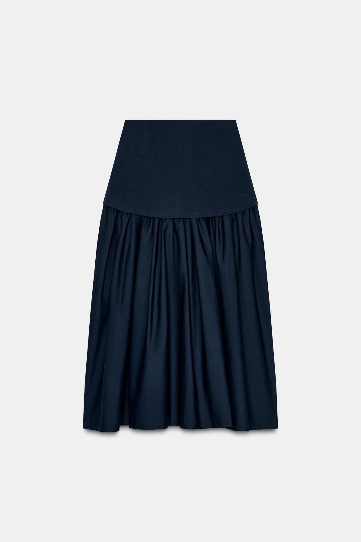 자라 테크니컬 하이웨이스트 미디 스커트 4174/755 NAVY BLUE - 상세 이미지 5
