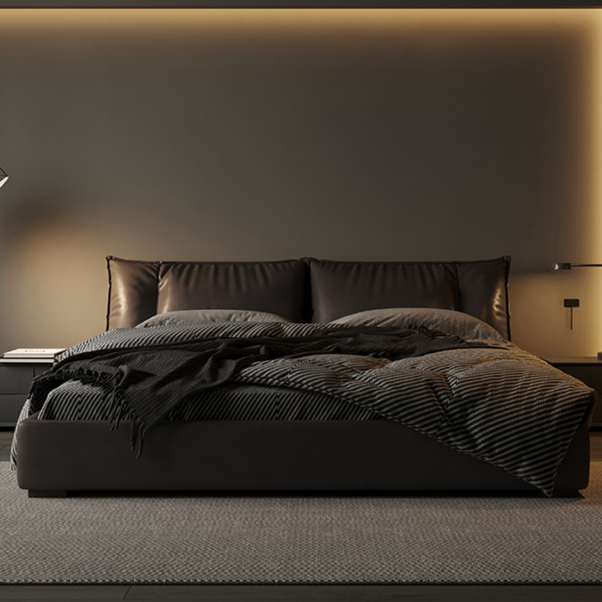 펠로 레더 라지 킹 퀸 호텔 베드 프레임 Pello Bed Frame S - 상세 이미지 3