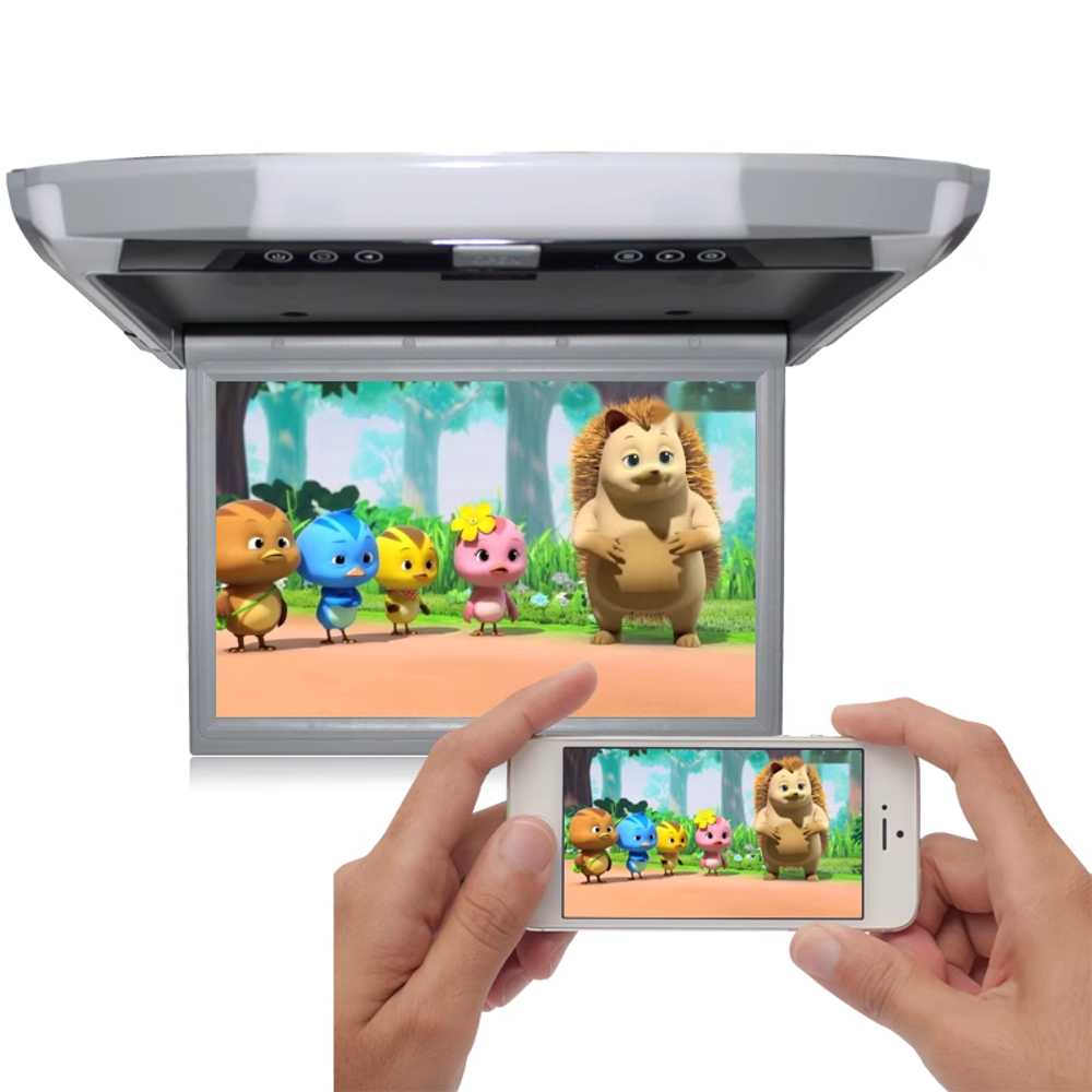 자동차 천장 모니터 차량용 접이식 LCD 영상 시스템 B형 12인치 + 그레이 24V - 상세 이미지 2