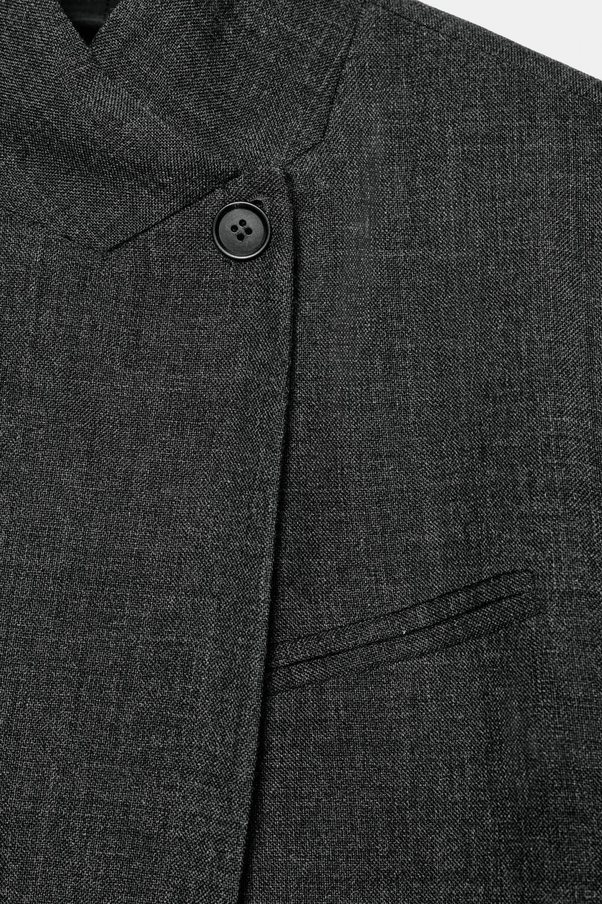 자라 프리미엄 100 울 스탠드카라 블레이저 8504/812 GREY MARL - 상세 이미지 5
