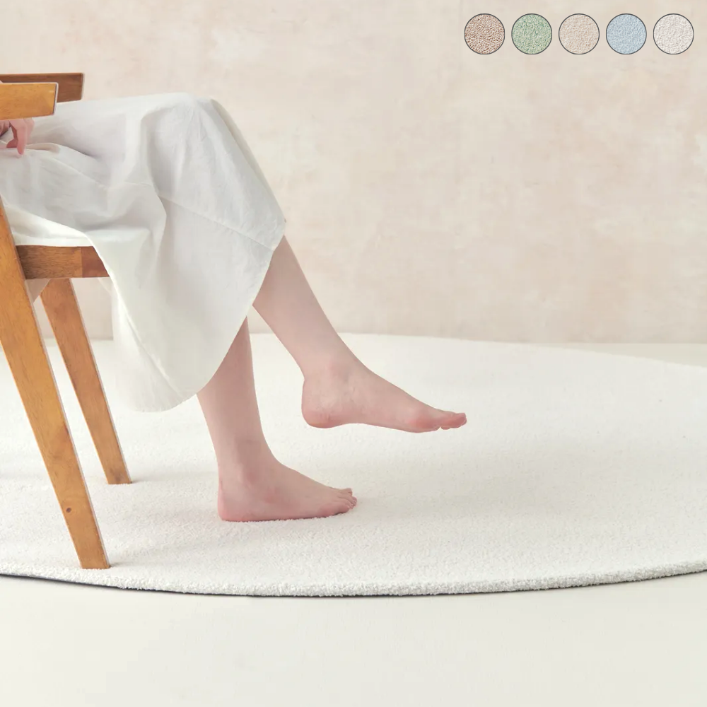 투톤 거실러그 방수 워셔블 항균 샤기 카페트 주문제작 오트브라운, 원형)150cm