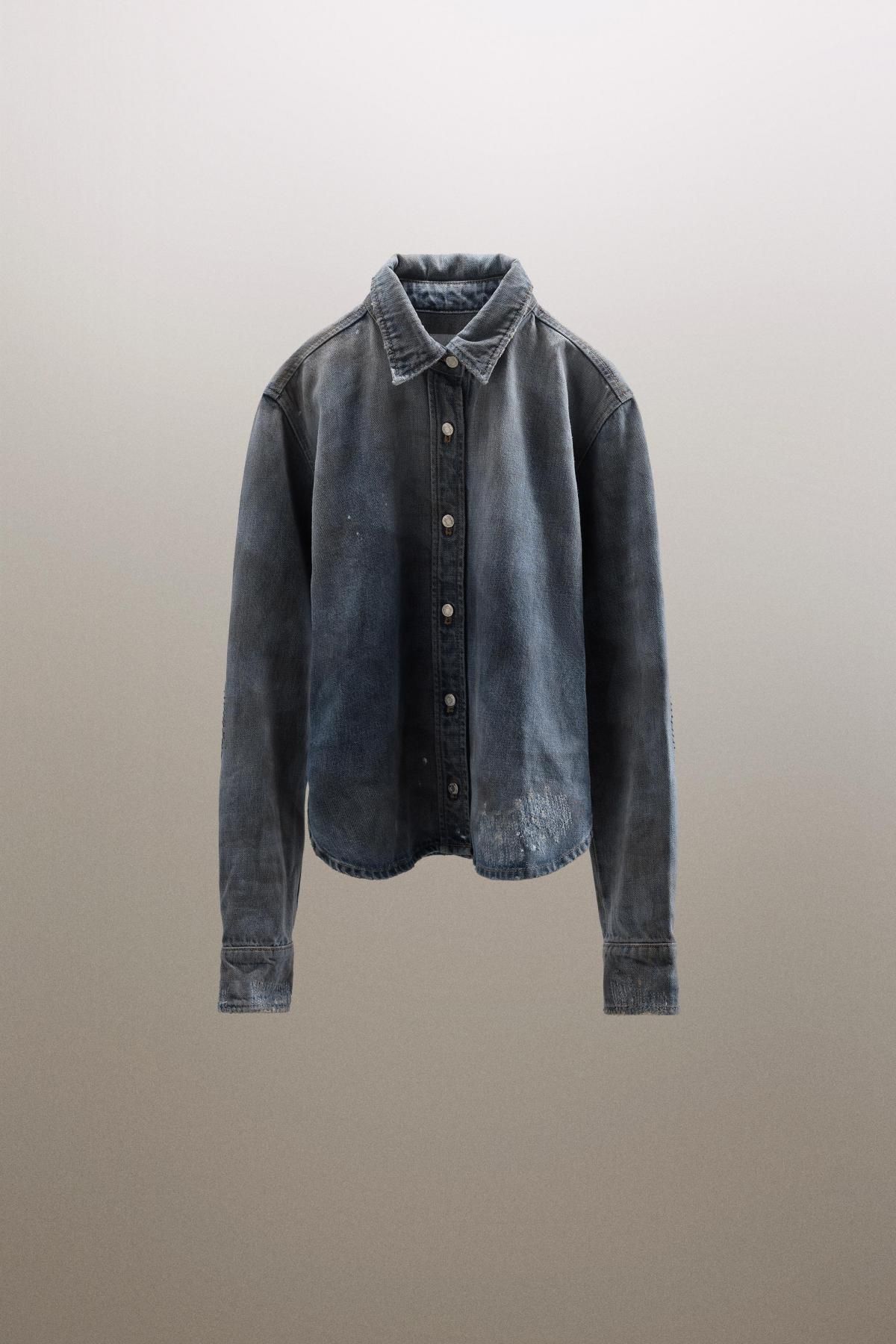 자라 빈티지 디스트로이드 데님 긴팔 셔츠 5252/860 BLUE - 메인 이미지