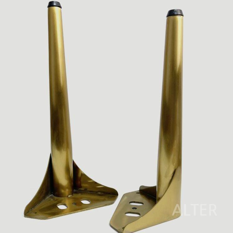 스테인리스 가구 다리 테이블 다리발 침대 바닥 받침 브러쉬드 골드-높이 60cm - 상세 이미지 2