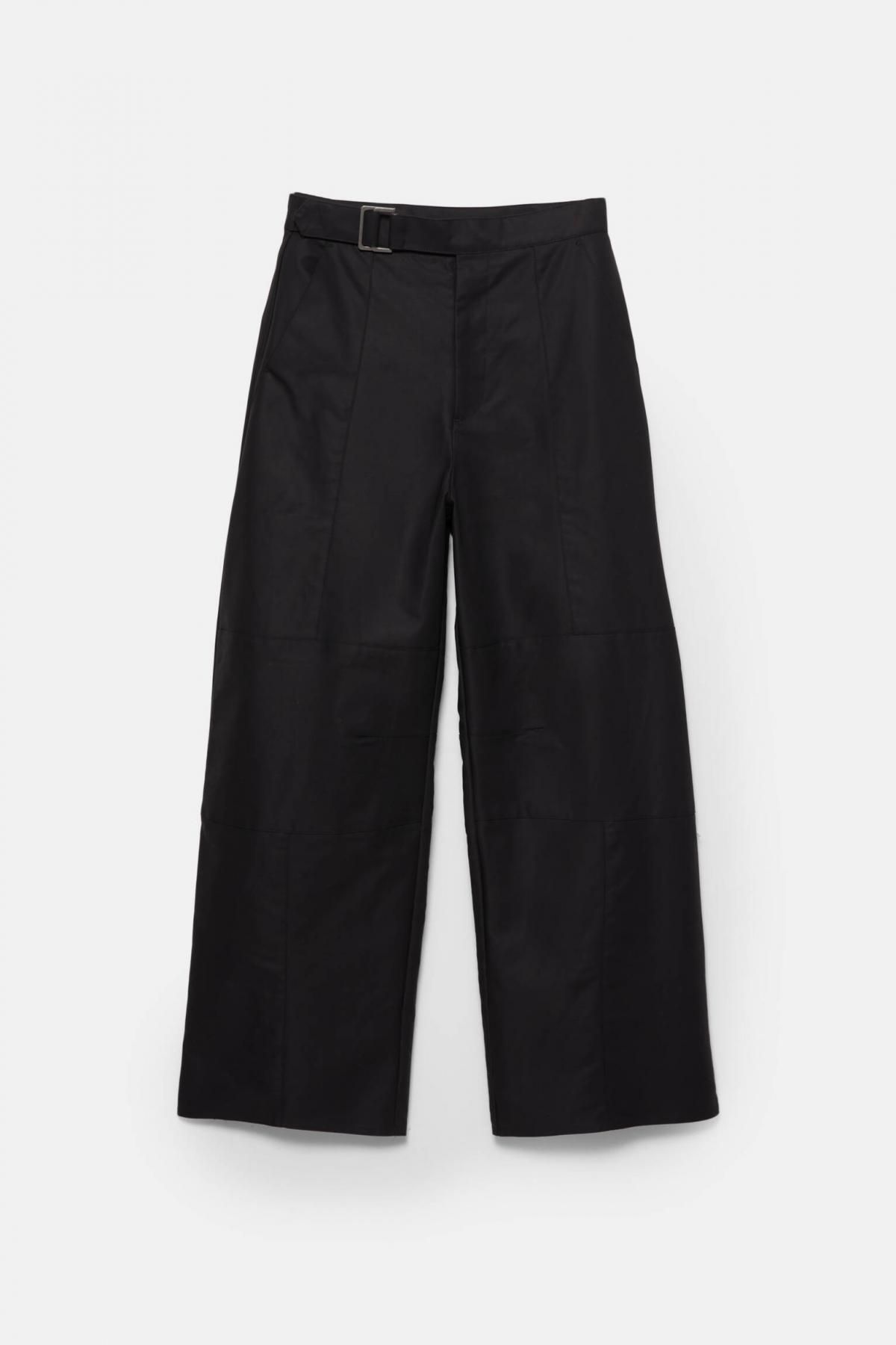 풀앤베어 하이웨이스트 와이드 코튼 팬츠 7674/325 BLACK - 상품 이미지