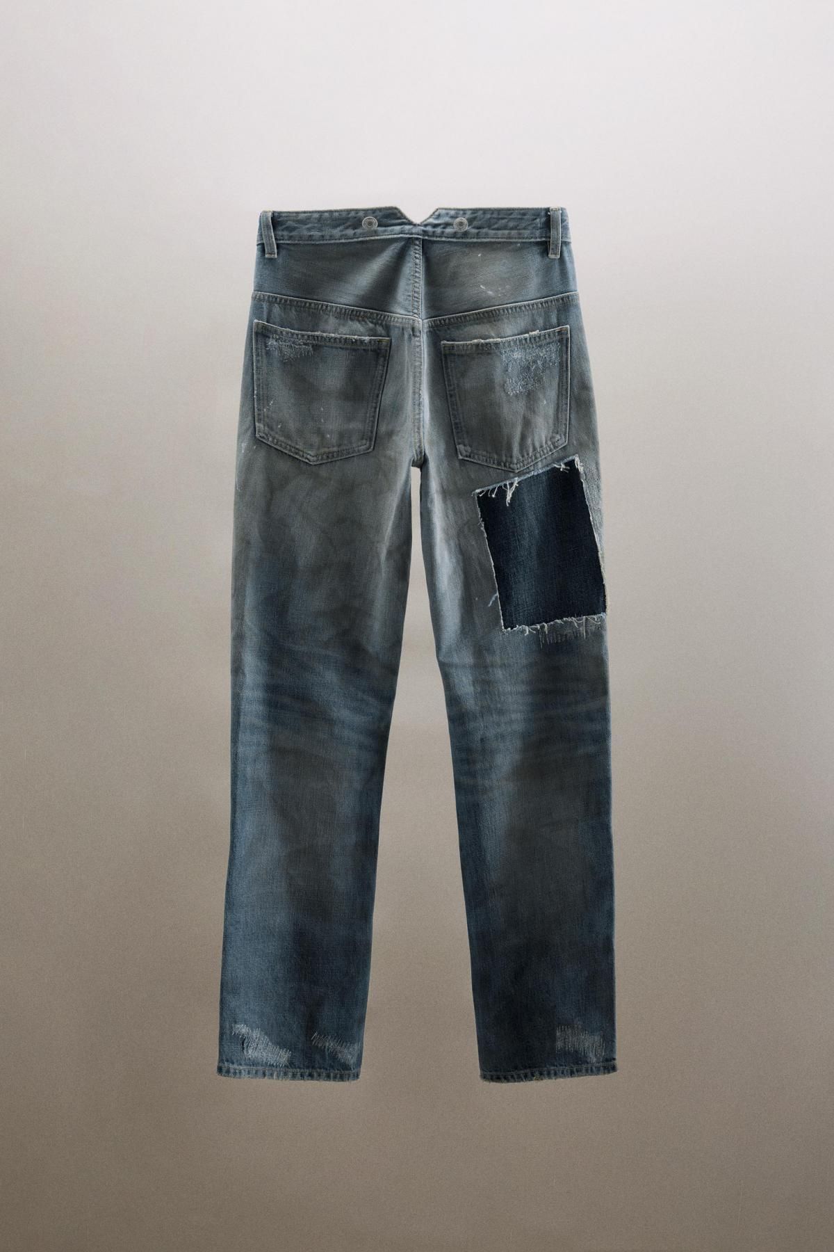 자라 와이드핏 로우라이즈 데님 패치 청바지 5252/810 BLUE - 상세 이미지 3