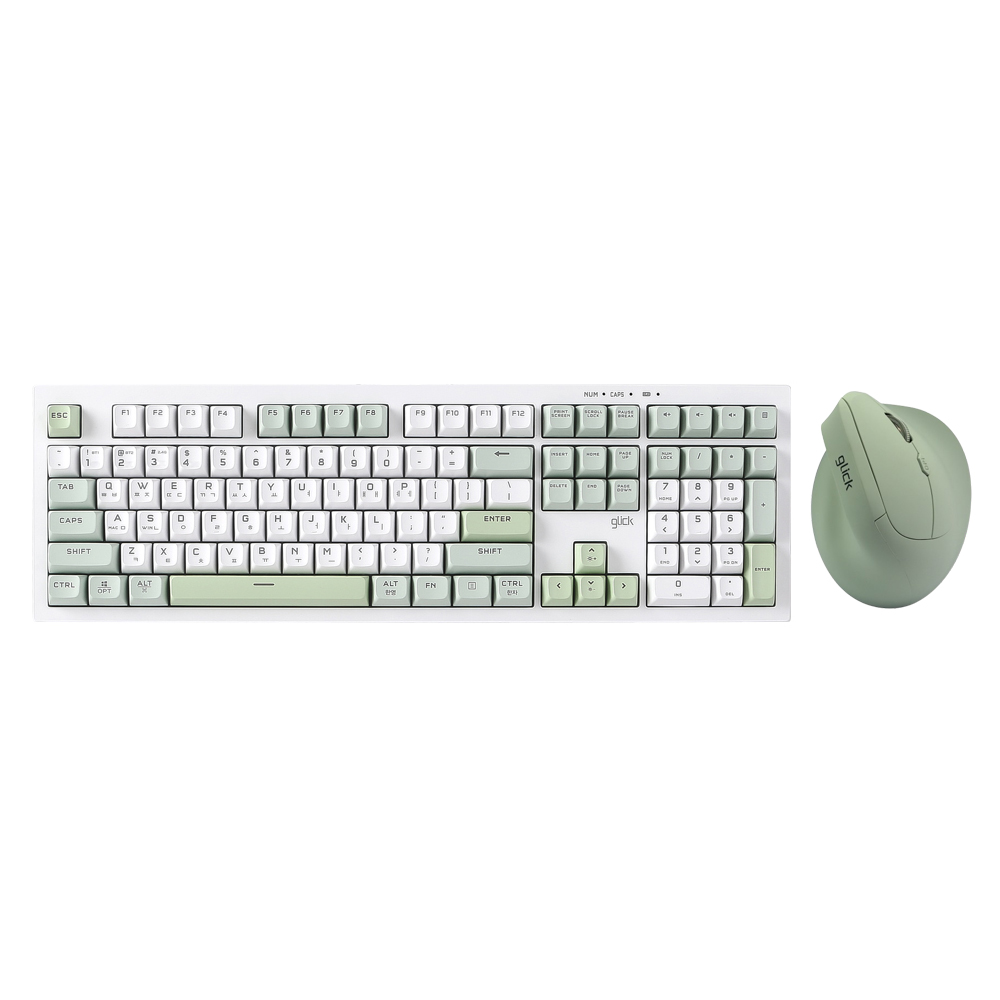 지클릭커 오피스프로 WMK700 사일런스 M 무소음 무선 블루투스 키보드 버티컬 마우스 세트 108 Pink - 상세 이미지 3